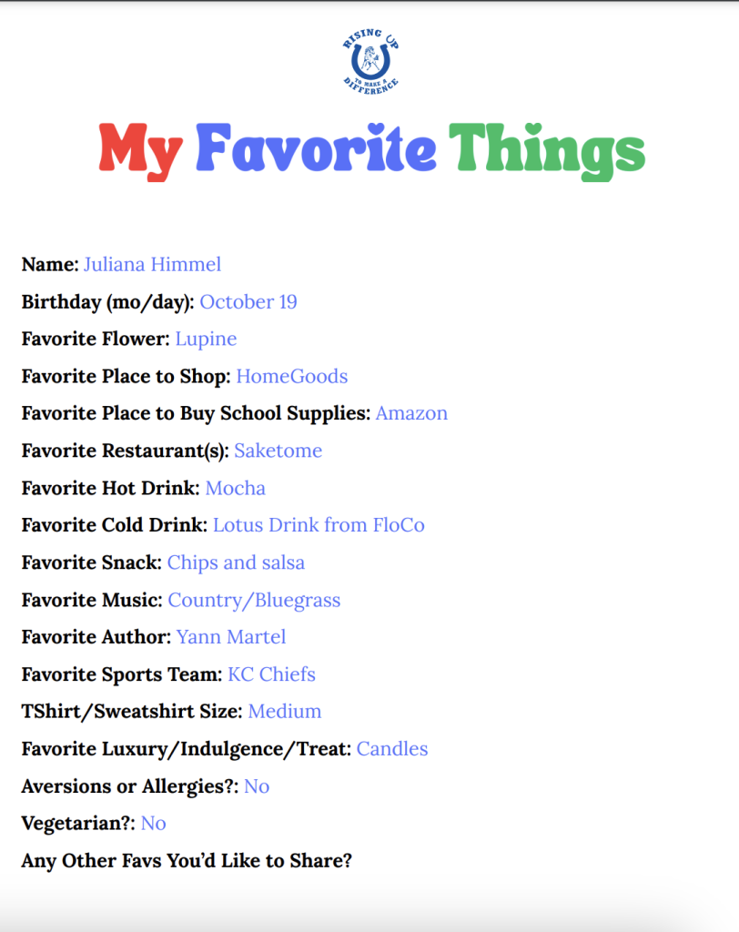 Image of Juliana's Fav Things