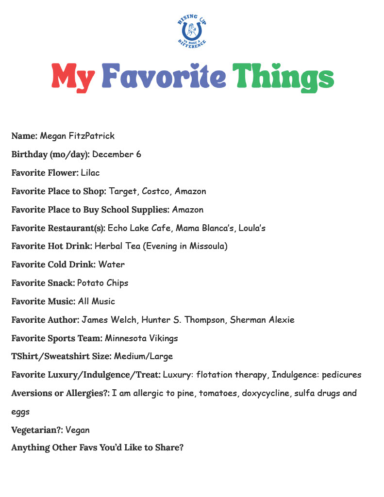 Image of Megans Fav Things