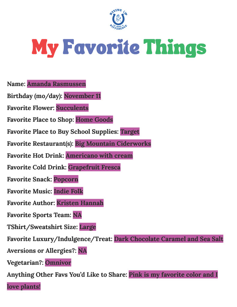 Image of Amanda's Fav Things