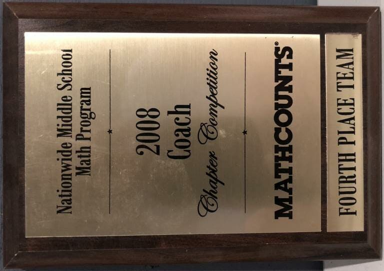 2008 - Math Counts 2008 Fourth Place Team